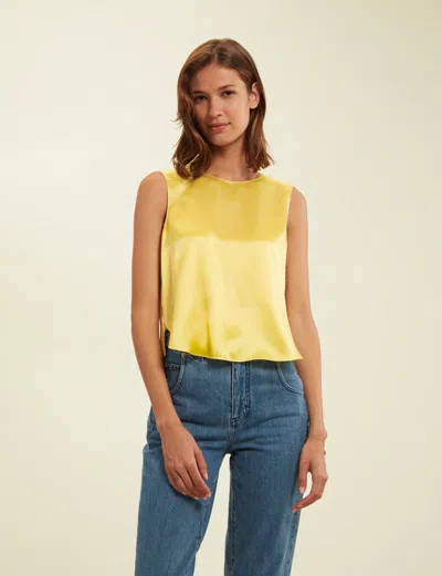Ines De La Fressange Blouse Albert Jaune Soie In Yellow