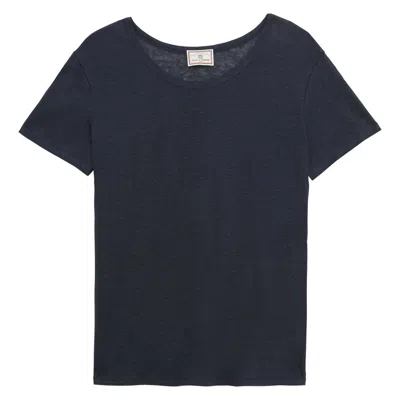 Ines De La Fressange T-shirt Sunny En Lin Marine In Blue