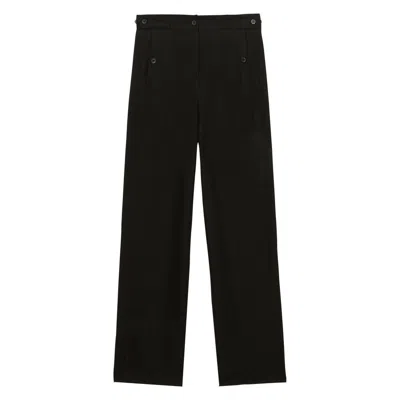 Ines De La Fressange Pantalon À Pinces Piotr En Lin Noir In Black