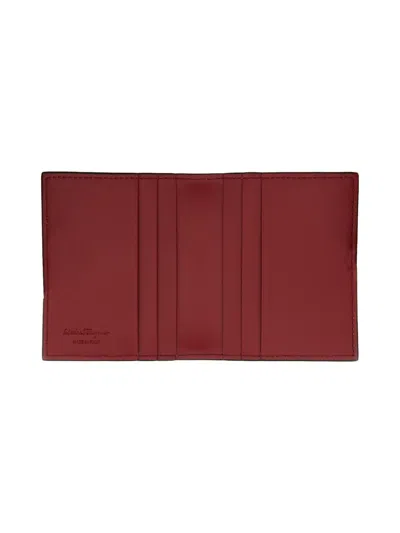 Ferragamo Textured Calfskin Cardholder With Polished Logo Accent In Black