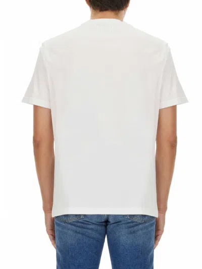 Golden Goose White T-shirt With Round Neck And One Star Logo Print On The Front In Cotton Man