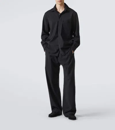 Saman Amel Wool Overshirt In Black