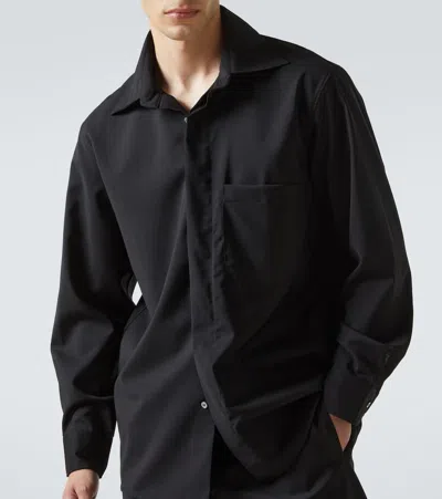 Saman Amel Wool Overshirt In Black