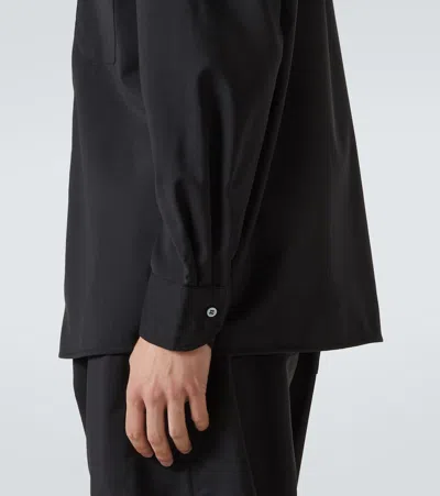 Saman Amel Wool Overshirt In Black