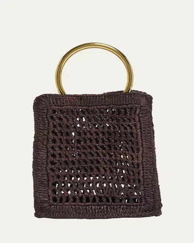 Chloé Summer Banana Tote Bag In Crochet Paper And Leather In Brown