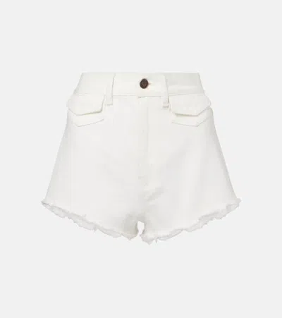Chloé High-rise Denim Mini Shorts In White
