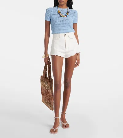 Chloé High-rise Denim Mini Shorts In White