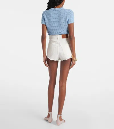 Chloé High-rise Denim Mini Shorts In White