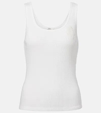 Chloé Tank Top In Cotton Jersey In White