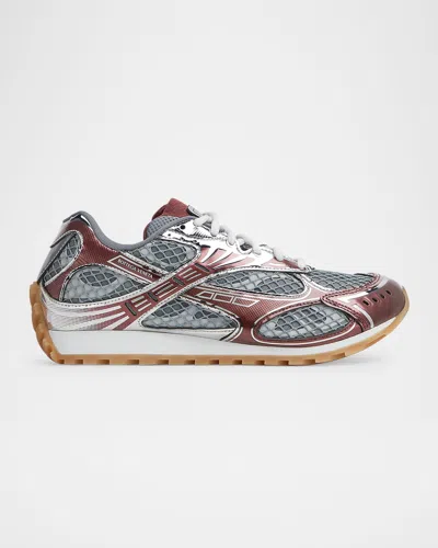 Bottega Veneta Orbit Metallic Net Runner Sneakers In Multi