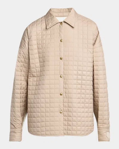 Moncler Reversible Padded Overshirt In Neutral