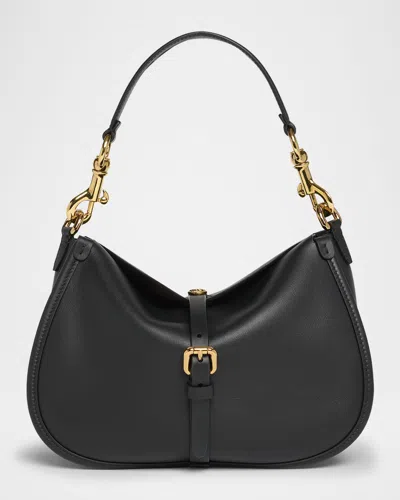 Etro Medium Pony Shoulder Bag In Black