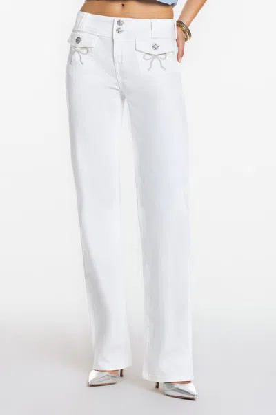 Miss Me Heavenly Roselle Slim Wide - 34 / 30" / White