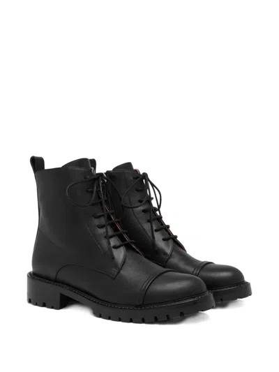 Malone Souliers Short Boots With Toe Cap And Thick Heel In Black