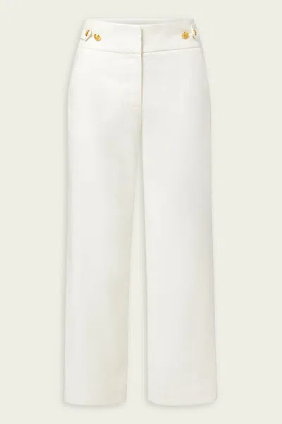 Veronica Beard Aubrie Wide Slim Pants In White
