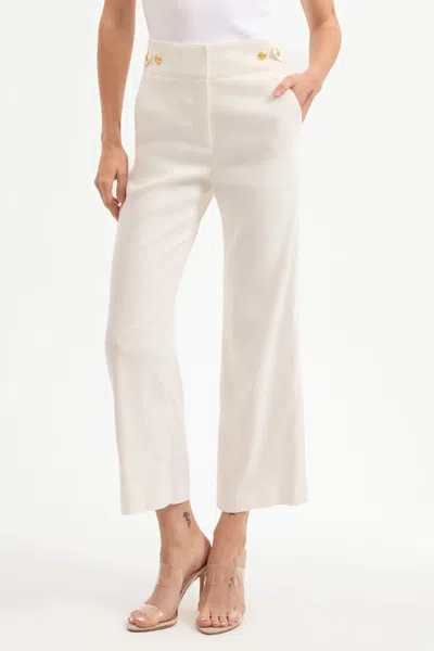 Veronica Beard Aubrie Wide Slim Pants In White