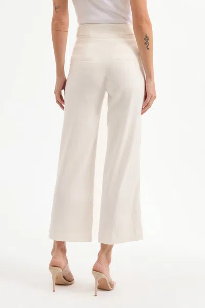 Veronica Beard Aubrie Wide Slim Pants In White