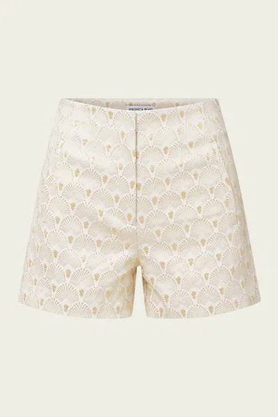 Veronica Beard Jazmin Gold-print Short In Off-white Gold