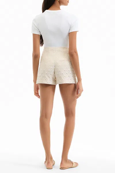 Veronica Beard Jazmin Gold-print Short In Off-white Gold