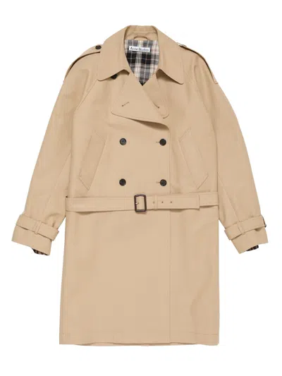 Acne Studios Double-breasted Trench Coat In Cold Beige