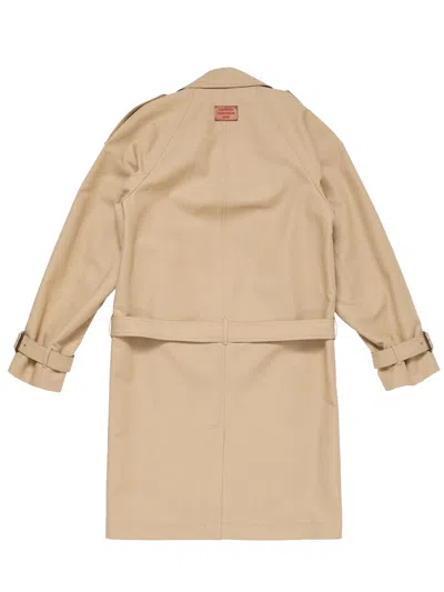 Acne Studios Double-breasted Trench Coat In Cold Beige