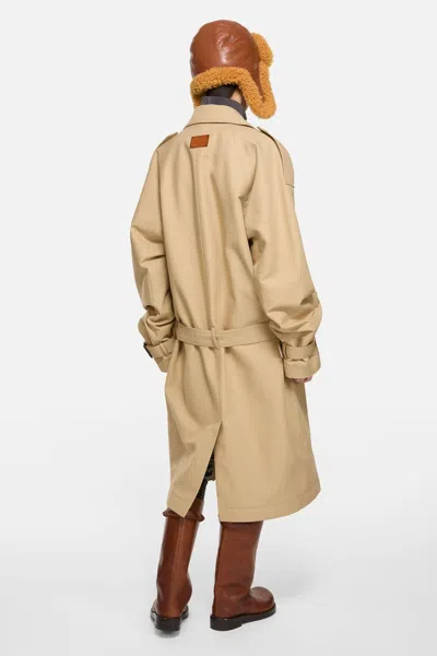 Acne Studios Double-breasted Trench Coat In Cold Beige