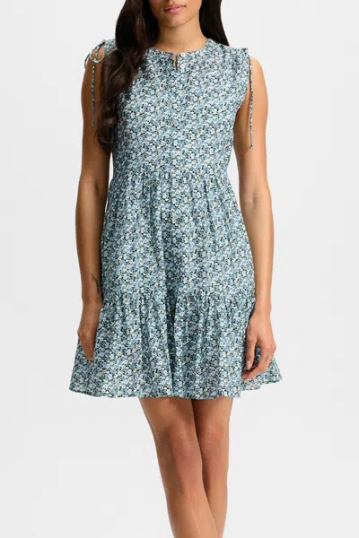 Veronica Beard Yulianna Tiered Floral-print Cotton-blend Voile Mini Dress In Neutral