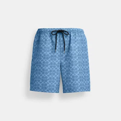 Coach Signature Swim Trunks In Recycled Polyester