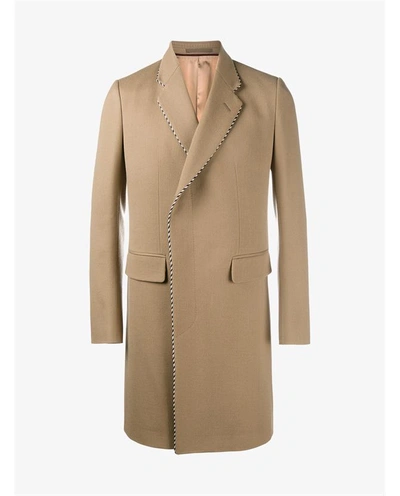 Gucci Wool Blend Single Breasted Coat In Nude&neutrals