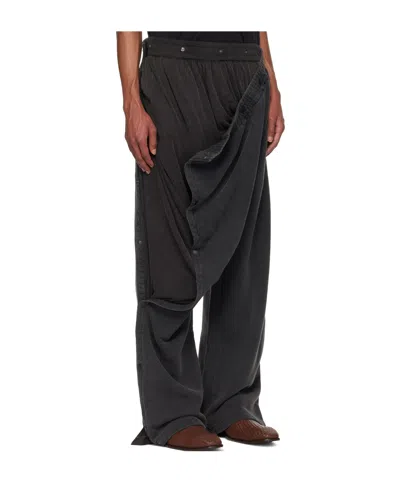 Y/project Snap-button Wide-leg Sweatpants In Black