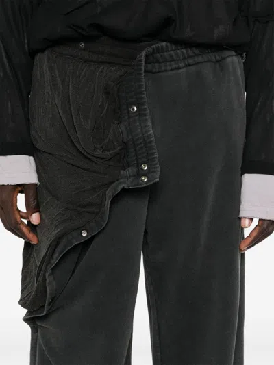 Y/project Snap-button Wide-leg Sweatpants In Black