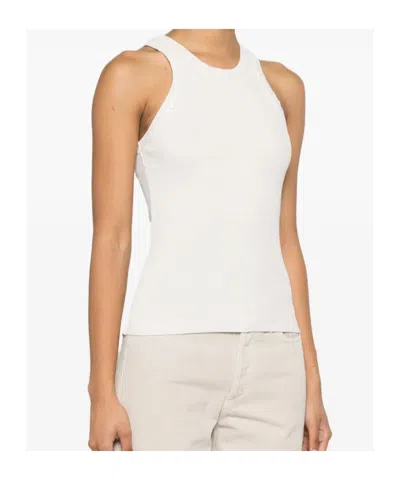 Agolde Bailey Ribbed Stretch-lyocell And Organic Cotton-blend Tank In White