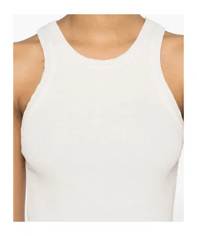 Agolde Bailey Ribbed Stretch-lyocell And Organic Cotton-blend Tank In White