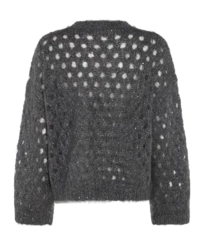 Brunello Cucinelli Metallic Crewneck Knitwear Sheer Texture