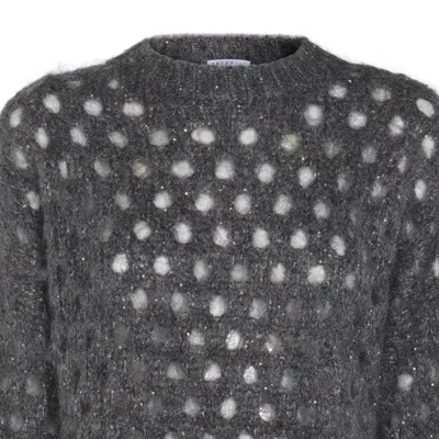 Brunello Cucinelli Metallic Crewneck Knitwear Sheer Texture