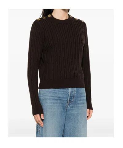 Golden Goose Wool Sweater With Button Detail In Green