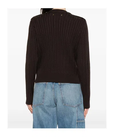 Golden Goose Wool Sweater With Button Detail In Green