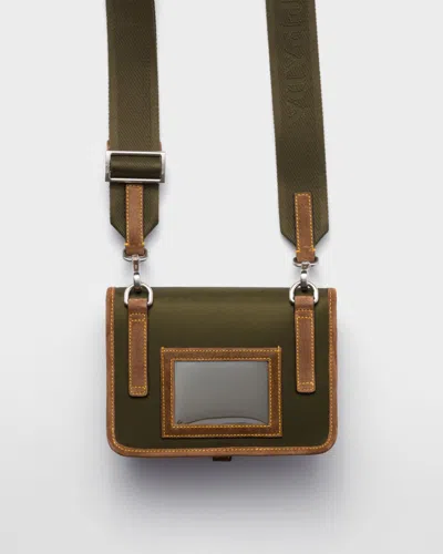 Prada Men Re-nylon And Leather Phone Pouch In Multi