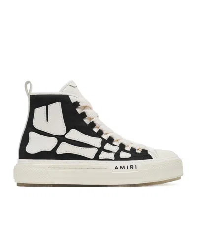 Amiri Premium Leather Sneakers With Pull-tab And Rubber Toe Cap In Black