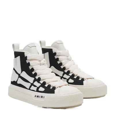 Amiri Premium Leather Sneakers With Pull-tab And Rubber Toe Cap In Black