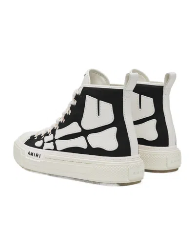 Amiri Premium Leather Sneakers With Pull-tab And Rubber Toe Cap In Black