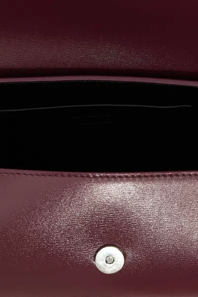 Jil Sander Small Rectangular Shoulder Bag With Adjustable Strap In Burgundy