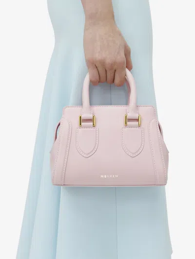 Alexander Mcqueen Mini Leather Birdee Cross-body Bag In Pink