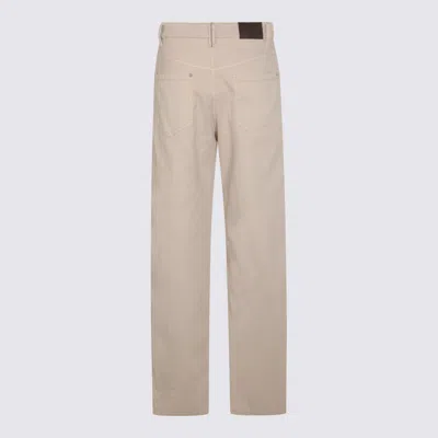 Brunello Cucinelli Straight Trousers With Belt Loops And Pockets In Neutral