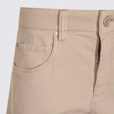 Brunello Cucinelli Straight Trousers With Belt Loops And Pockets In Neutral
