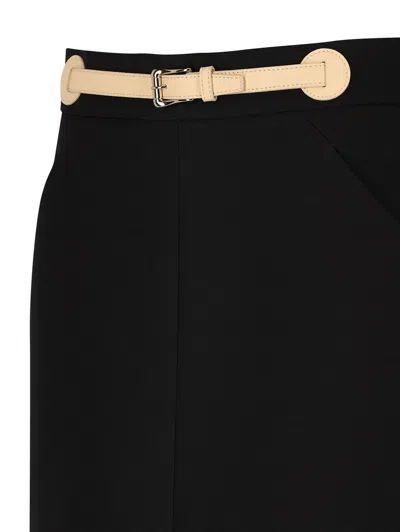 Valentino Black Wool Blend Skirt In Black