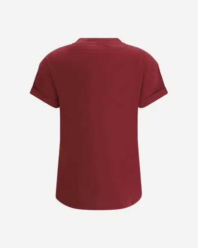 Brunello Cucinelli Cotton T-shirt Embellished Shiny Jewels In Red