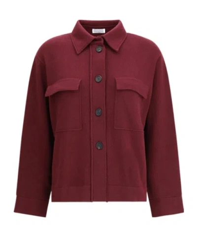 Brunello Cucinelli Wraparound Wool Cashmere Cardigan With Patch Pockets