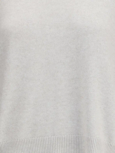 Brunello Cucinelli Cashmere Sweater Striped Cuffs Jewels