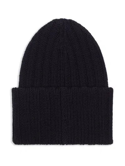 Dsquared2 Knitted Beanie With Folded Cuff And Colorful Patch In Black